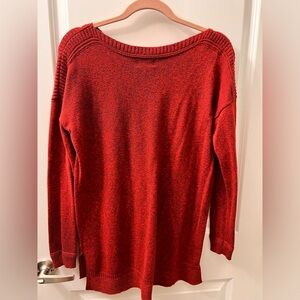 Old Navy Red Crew Neck Sweater with Ribbed Trim